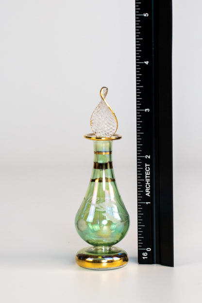 Five Beautiful Small Blown Glass Perfume Bottles