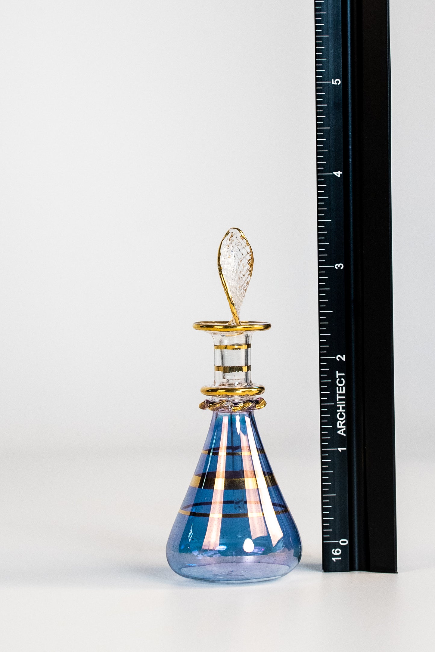Five Beautiful Small Blown Glass Perfume Bottles