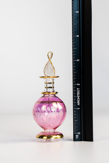 Five Beautiful Small Blown Glass Perfume Bottles