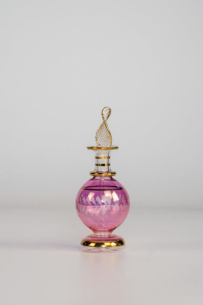 Five Beautiful Small Blown Glass Perfume Bottles