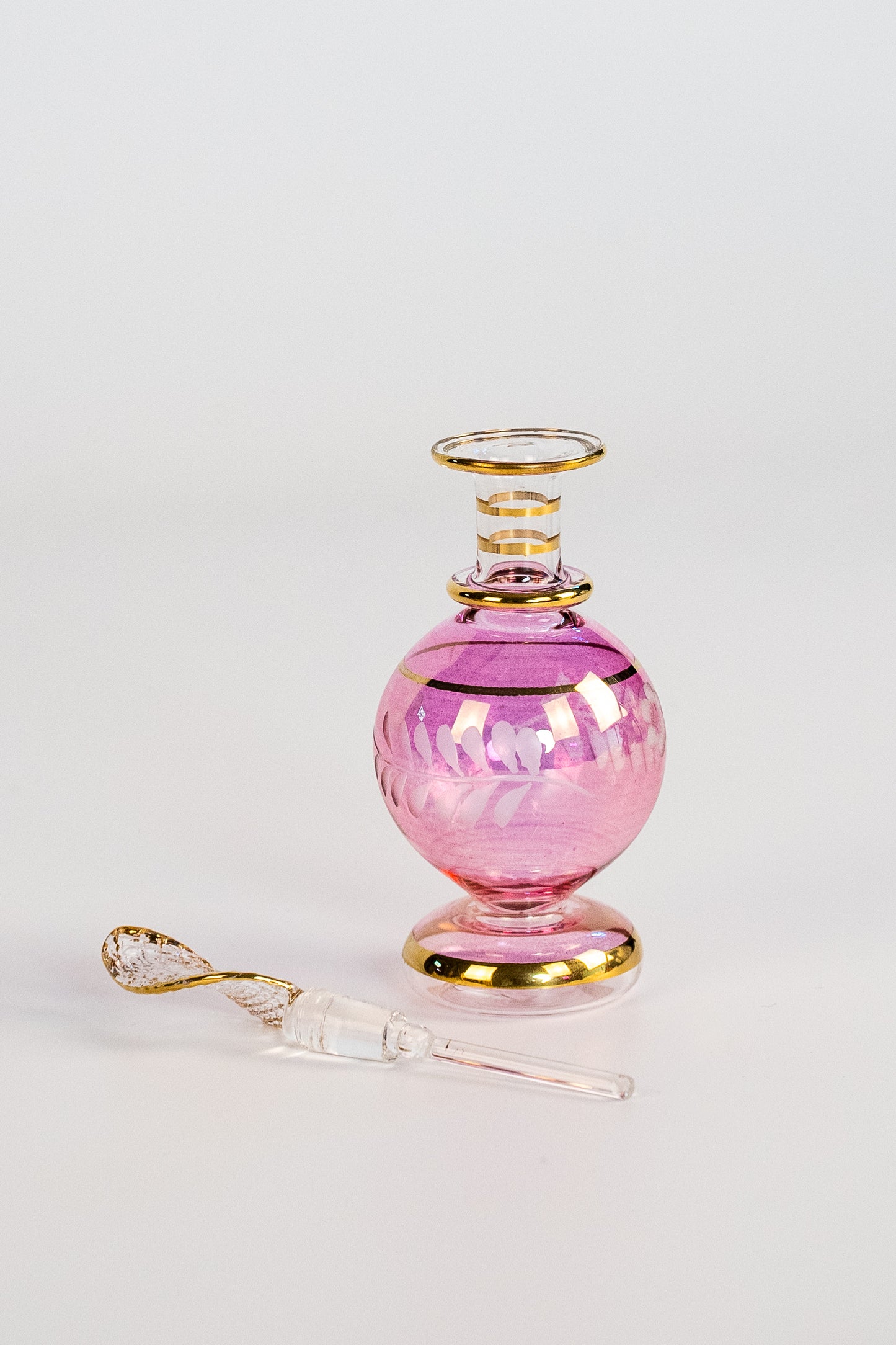 Five Beautiful Small Blown Glass Perfume Bottles