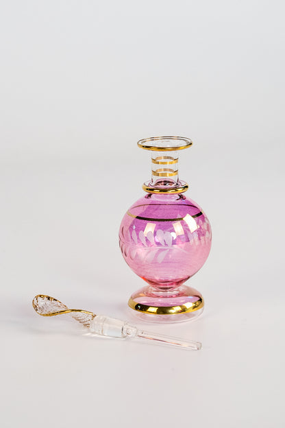 Five Beautiful Small Blown Glass Perfume Bottles
