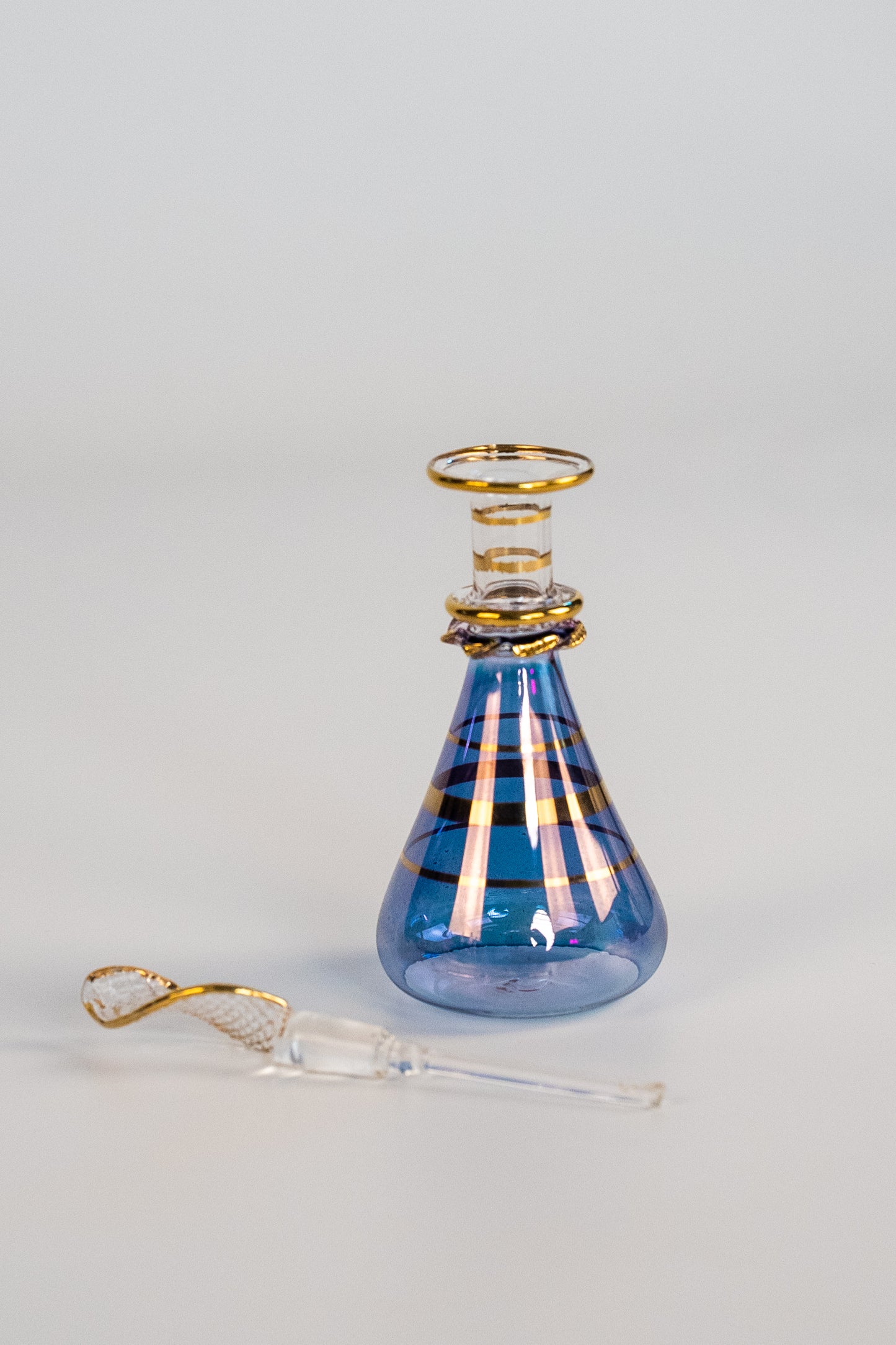Five Beautiful Small Blown Glass Perfume Bottles