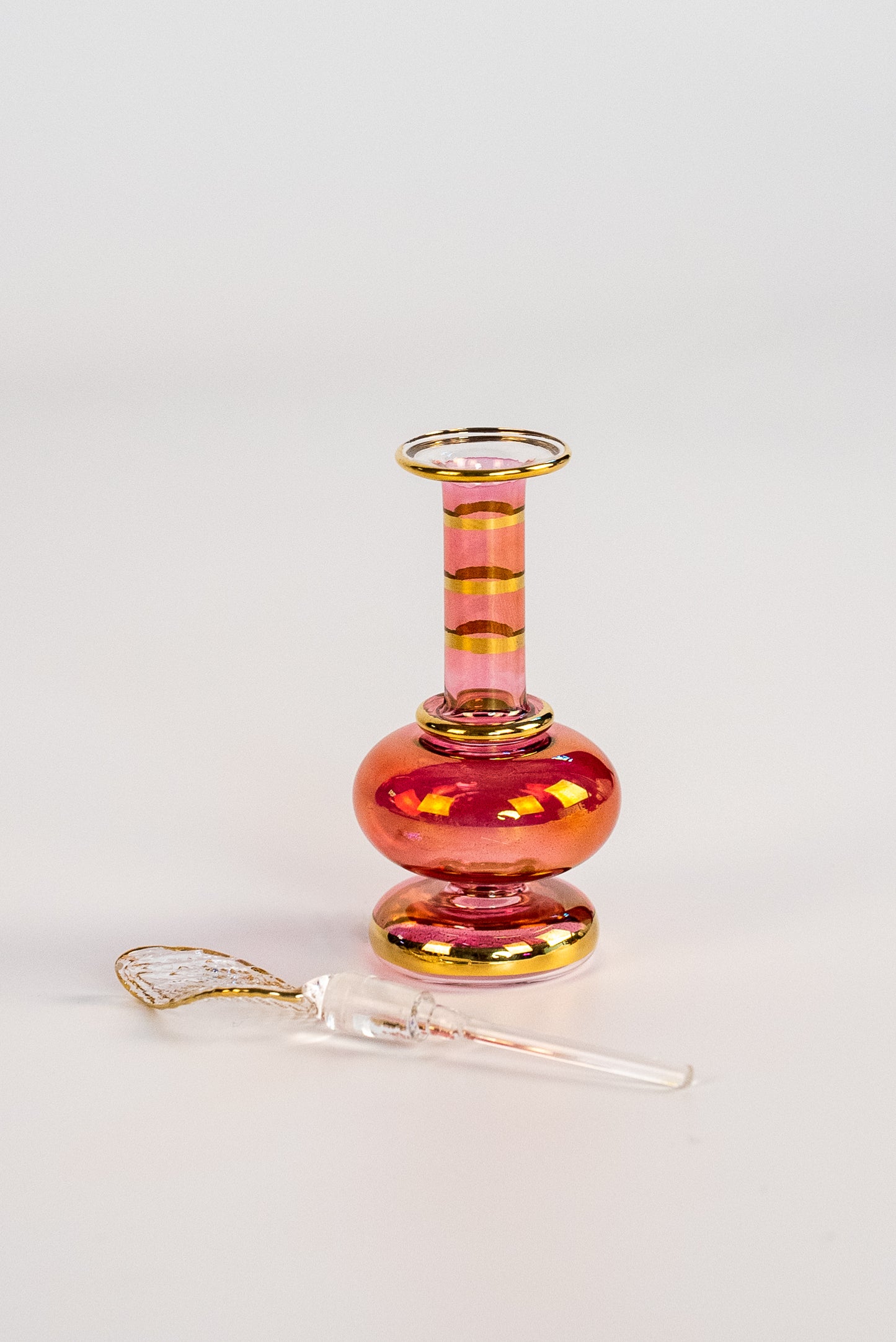 Five Beautiful Small Blown Glass Perfume Bottles