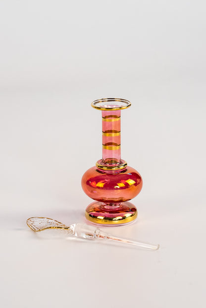 Five Beautiful Small Blown Glass Perfume Bottles