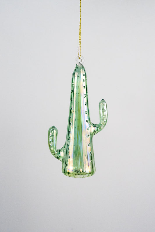 Mouth Blown Cactus Ornament 3