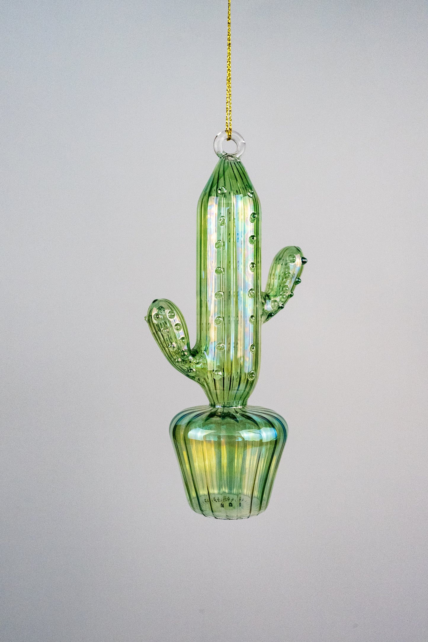Mouth Blown Cactus Ornament 2