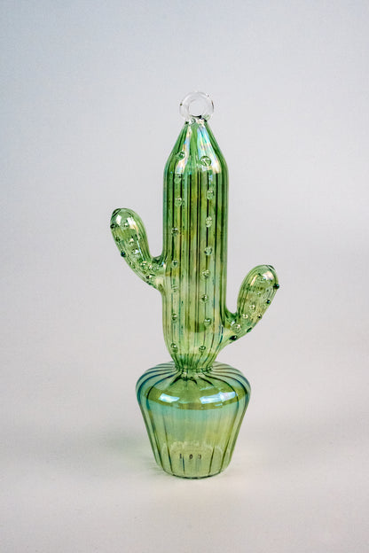 Mouth Blown Cactus Ornament 2