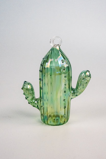 Mouth Blown Cactus Ornament 1